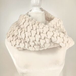 INC Tan Cowl Faux Fur Scarf One Size